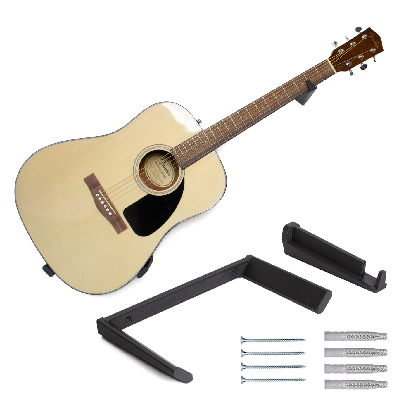Akustik Gitarren / Banjo Wandhalter mit einstellbarer Neigung, Schwarz